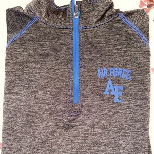 Air Force quarter zip gray size large